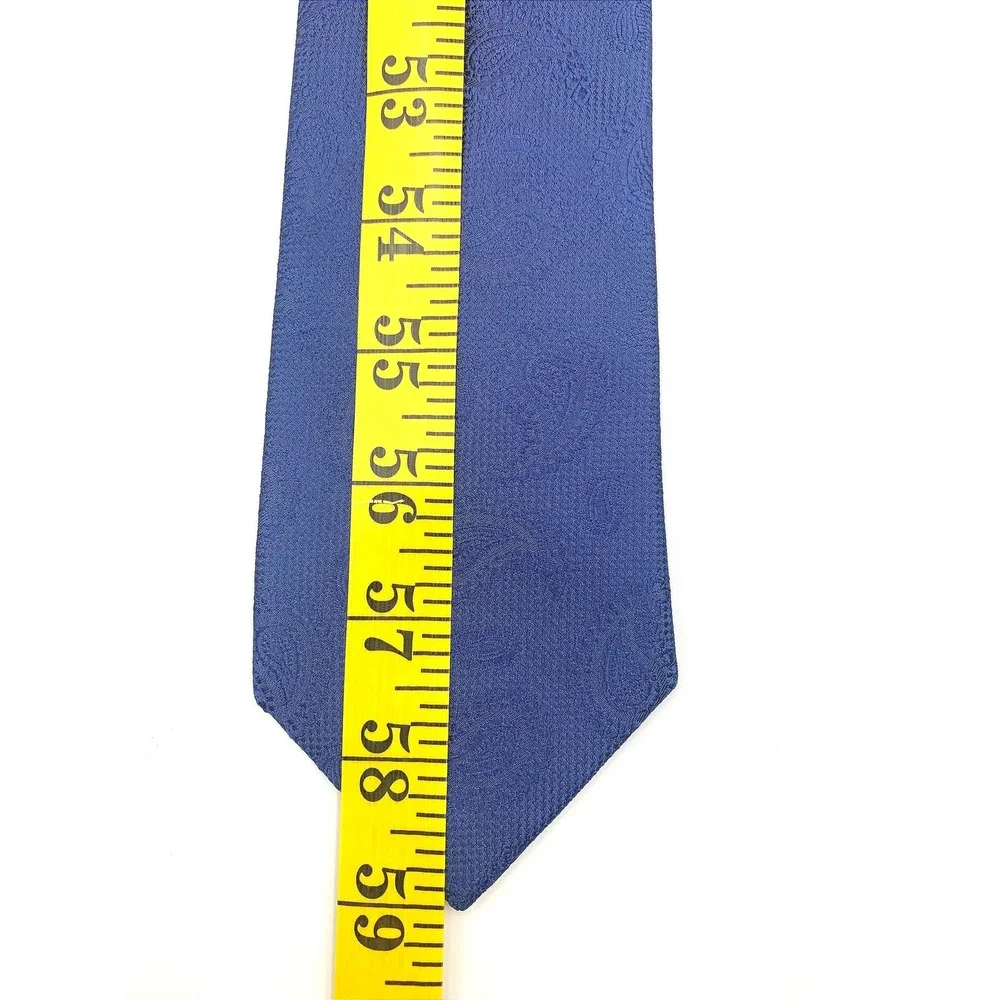 JOS A BANK TRAVELER‎ Stain Resistant Paisley 100% Silk Mens Necktie Blue
